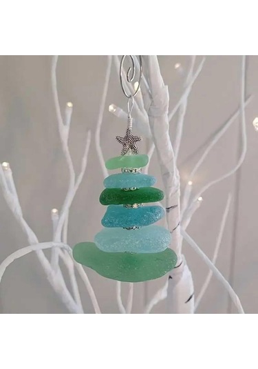 Moveevo 2025 Deniz Camı 2d Noel Ağaçlı Advant Kalenderi - Akrilik Askı Ve Kutu Seti Yeşil Renk