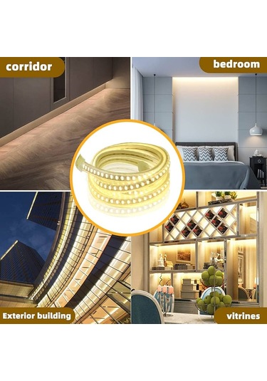 5metre 240 Led/m Şerit Led Hortum 6500k Soğuk Beyaz Kendinden Yapışkanlı Güçlü Smd2835 12v Dc Ip20