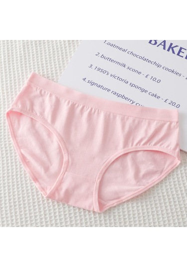 Pembe Kadın Tamamı Pamuklu İç Giyim Trackless Rahat Nefes Alabilir Basit Tatlı Düz Renk Pantolon Pembe