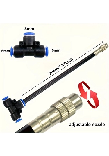 Willowhaven Amerikan Konnektörlü 7/24 Damla Sulama Sistemi 7.87 Ayarlanabilir Bakır Nozul Bahçe Sera Sulama