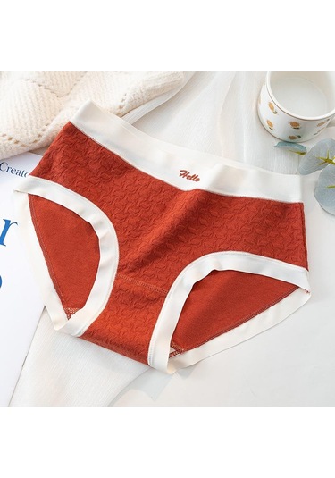 Badem Traceless Lace Nefes Alabilir Kadın Orta Bel Külot Kadın Yumuşak Ve Nazik Moda İç Çamaşırı Açık Bej