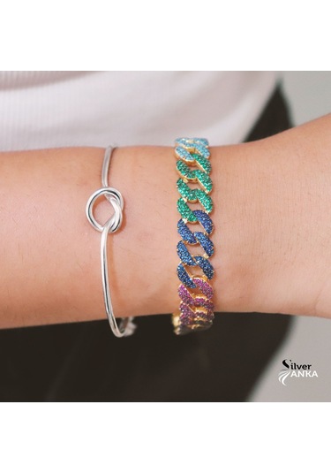 925 Ayar Gümüş Gold Mix Taşlı Gurmet