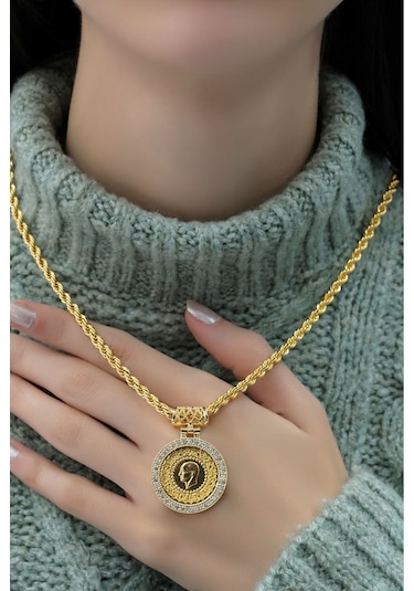 Yarım Altınlı Halat Kolye