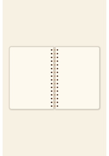 A5 Spiralli Sert Kapak Keten Düz Çizgisiz Tarihsiz Not Defteri Mercan Mercan