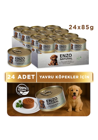 Natural Kuzu Etli Yavru Yaş Köpek Maması 85 Gr X24