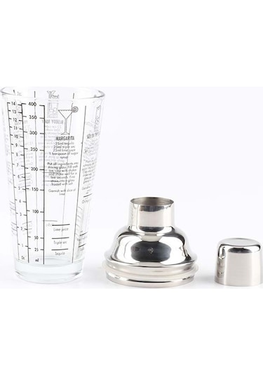 Sones Paslanmaz Çelik Cam Kokteyl Çalkalayıcı Aletleri Ölçekli Süt Çay Bardağı, Kapasite: 450ml