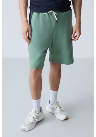 Tommy Life Açık Yeşil Pamuklu Kalın Yumuşak Dokulu Standart Fit Basic Erkek Şort - 81281 A. Haki