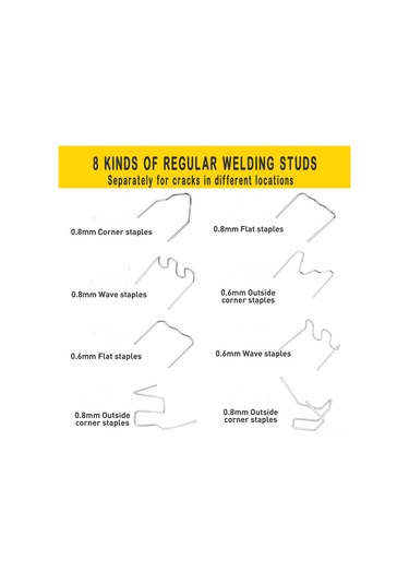 Ranyeek 1600 Adet 8 Farklı Tip Otomobil Tampon Plastik Tamir Kaynak Çivi, Paslanmaz Çelik, Plastik Parça Kırık Tamiri İçin Çivi Seti