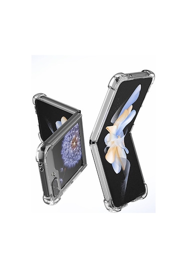Galaxy Uyumlu Z Flip 6 Kılıf Tchs Nitro Anti Shock Silikon - Şeffaf Şeffaf