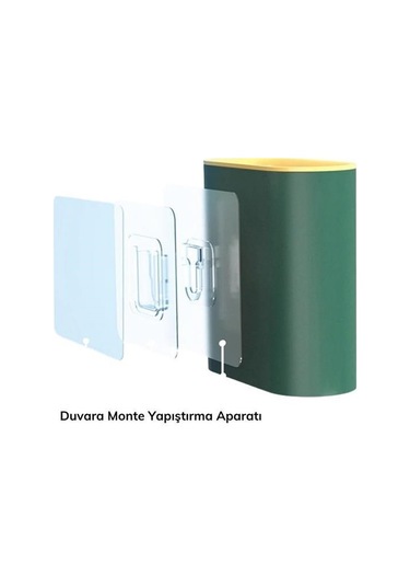 Sıladanal Duvara Monte Edilebilir Kapaklı Askılı Klozet Yumuşak Silikon Başlıklı Tuvalet Fırçası Seti Siyah