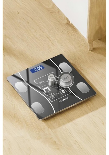 Torima Xk-26c Siyah Dijital Baskül Yağ Kas Su Vücut Kitle İndeksi Kilo Ölçer Bluetooth Tartı