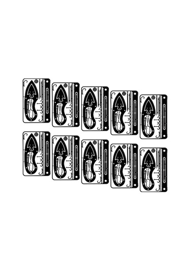 17 Fonksiyonlu Çok Amaçlı Kampçılık Balıkçılık Çakı Kartı - 10'lu Set