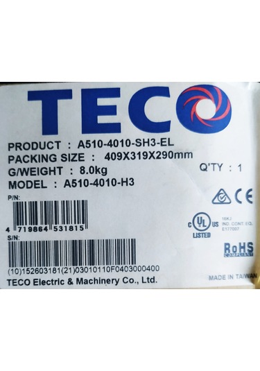 Teco 7.5 Kw A510-4010-sh3-el