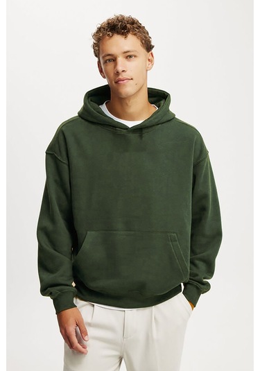 Haki Kapüşonlu Kanguru Cep Erkek Sweatshirt E7169 Haki