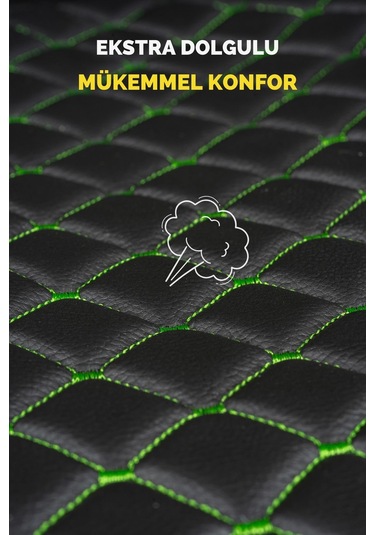 Deri-vinil Oto Minder Seti Yeşil 7 Parça