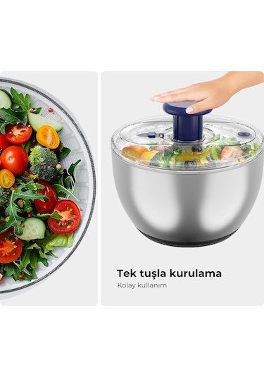 Fabcio Magicmom Salata Kurutucu Set Çelik Paslanmaz Çelik