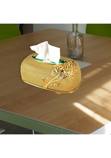 Pazly Tezgahı Suntek Peçete Kutusu Kapağı - Kağıt Ev Doku Araba Altın Oyuncak Altın