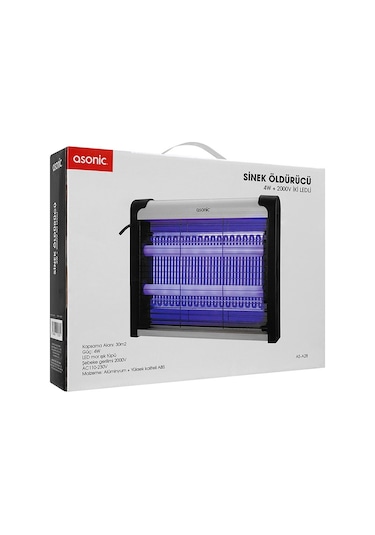 Asonic As-a28 Siyah 4w+ 2000 Volt İki Ledli Sinek Öldürücü Go506