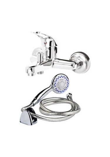 On2 Mix Banyo Bataryası Ve Mafsallı Duş Seti 2'Si Bir Arada Krom