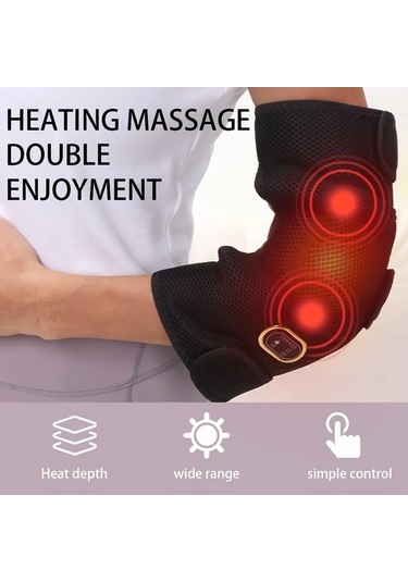 Pazly Usb Güçlü Isıtma Dirsek Masaj Aleti Taşınabilir Kablosuz Eklem Rahatlatıcı Sıcaklık Uniseks Babalar Günü Hediyesi Altın Altın