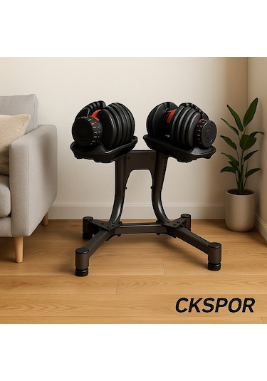 Ayarlanabilir Dambıl Ve Stand Seti 2 X 40 Kg Ayarlanabilir Mekanizmalı Dambıl + Dambıl Standı