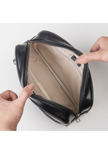 Wiwu Phantom Serisi Numerik Kilitli Yandan Fermuarlı Taşınabilir Mobil Aksesuar Çantası Siyah Siyah