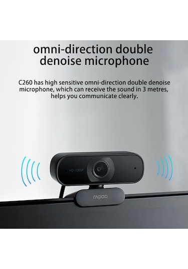 Rapoo C260 95 Derece Geniş Açılı USB Full HD Web Kamerası 1080P