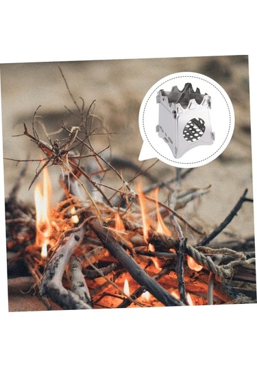 Toddmomy Katlanır Soba Taşınabilir Yakıt Brülörü Yanan Kamp Beyaz Altın - Gümüş