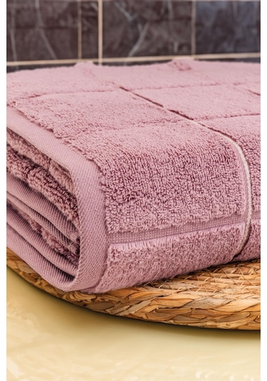 Varol Kare Micro Cotton Banyo Havlusu 90x150cm Gül Kurusu-90x150cm Gülkurusu