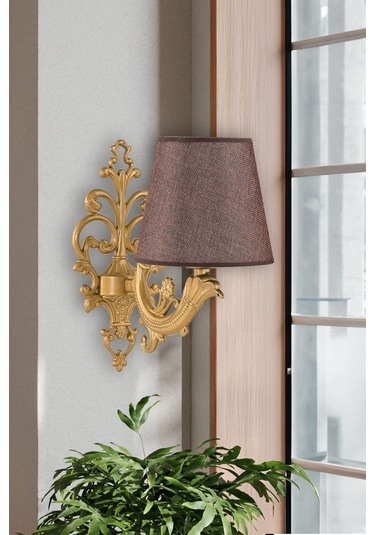 Tekli Eskitme Zamak Metal Aplik Kahverengi Şapkalı Kahverengi