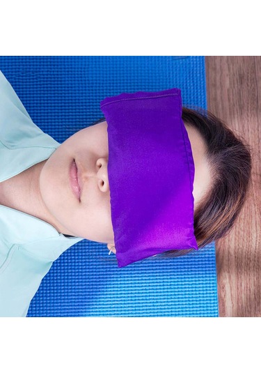 Mufunye Mor Pamuklu Göz Yastığı - Lavanta Ve Ketencik Dolgulu, Uyku İçin, Göz Dinlenmesi, Yoga Asistanı Diğer