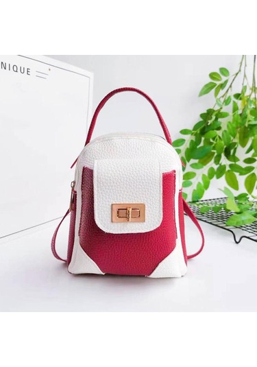 Sevimli Yeni Tatlı Bayan Tek Omuzlu Messenger Çanta Moda Her Eşleşen Sırt Çantası Kadın Çantası Burgundy Bordo