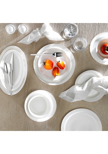 Schafer Superfine Bone Lux Yemek Takımı 56 Parça-platin Beyaz - Platin