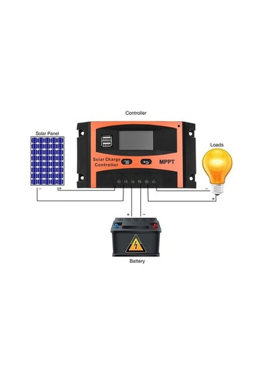 Trendooze 12v/24v Güneş Enerjisi Akü Regülatörü, Çift Usb, Lcd Ekranlı, Otomatik Tanıma