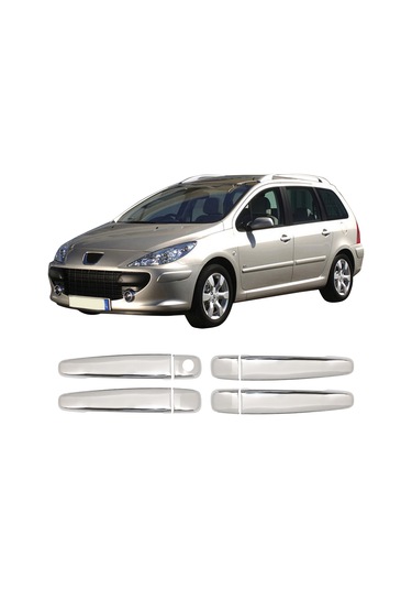 Peugeot 307 Uyumlu 2001-2008 Krom Kapı Kolu 4 Kapı Paslanmaz  Çelik