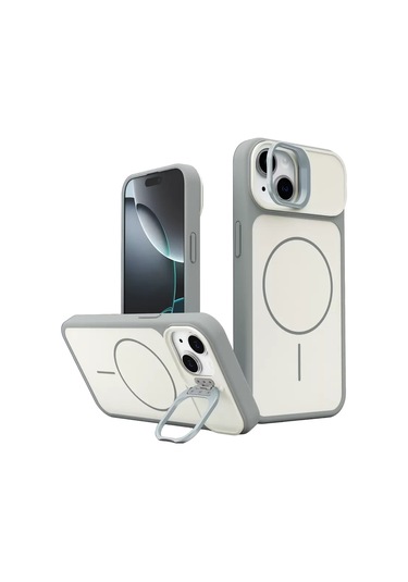 Apple, Uyumlu iPhone 15 Pale Magsafe Standlı Kapak - Beyaz 90187694