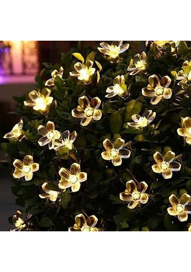 Forlife Çiçek Desenli 20Watt Solar 5Metre Işık Zinciri (Günışığı)