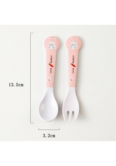 Moveevo Bebekler İçin Bambü Lifli Yeme Öğrenme Seti - Yumuşak Kürdan Ve Çatal, Güvenli Ve Sevimli Kartoon Desenli Çok Renkli