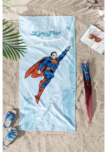 Özdilek Superman Hero Lisanslı Kadife Plaj Havlusu 60x120 Cm Mint