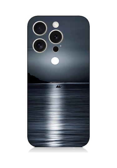 Apple Uyumlu iPhone 15 Pro Max Ay Işığı Desenli Silikon Kılıf Silikon
