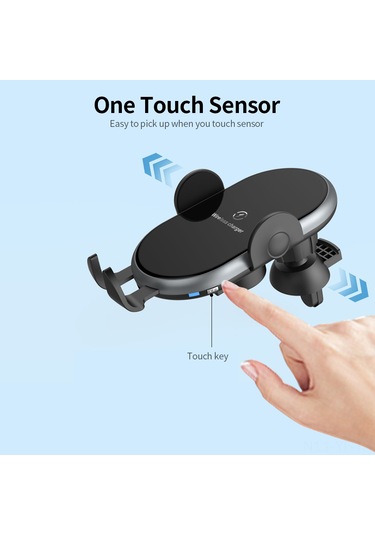 Yifomall X366 Araç Kablosuz Şarj Tutucu: Otomatik Motorlu Algılama, 10w Hızlı Şarj, 360 Döner, Gri Abs+silika Jel