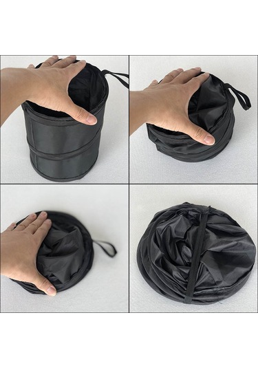 Gajeena Araç Arka Koltuk Çöp Kutusu, Katlanabilir Poliester Çöp Kabı, Leak-proof Depolama Çantası, Araç İçin Yeniden Kullanılabilir Organizer Siyah