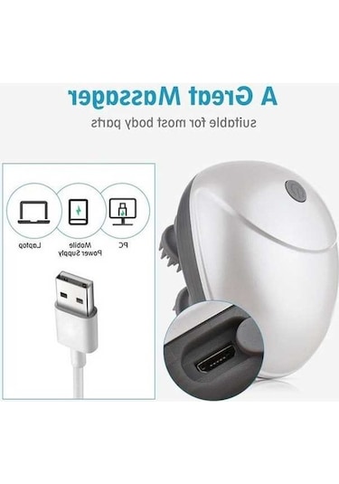 Tysm Novahub Akıllı Baş Saç Derisi Masaj Aleti, Beyaz+gri, 108x90x80mm, Harika Stres Giderici Çok Renkli