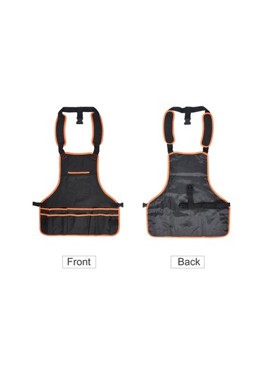 Yifomall Çift Katlı Oxford Kumaş Bahçe Aleti Apronu, Ayarlanabilir Bel Ve Askı, Çok Cepli, Dayanıklı İş Ve Ev Çalışmaları İçin Turuncu-siyah