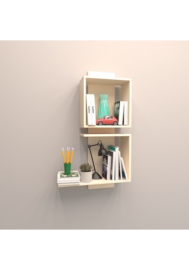 Rafkestir Artı Duvar Raf Set Krem ( Parlak )