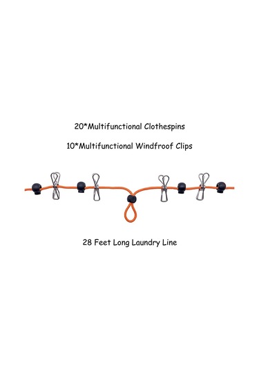 Katlanabilir Çamaşır İpi, Seyahat Ve Kamp İçin Pratik Turuncu