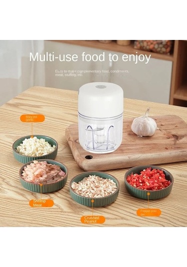 Maoyaya Elektrikli Sarımsak Kıyıcı, Taşınabilir Sebze Doğrayıcı 100 Ml Çok Renkli Çok Renkli
