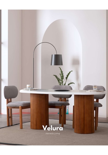 Artem Yemek Odası Takımı Yemek Masası + 4 Adet Sandalye Beyaz