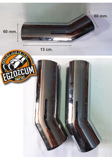 60 Mm. Magirus Egzoz Çıkışı Nikelaj Uç Dirsek Eksoz Ucu Sessiz 1 Adet