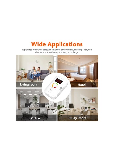 Lemestar Karbon Monoksit Algılayıcı Elektrokimyasal Sensörlü 110-250vac Akıllı Ekranlı Sesli Işıkli Alarm Avrupa Standartı
